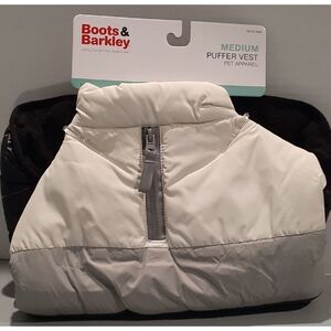 Medium Puffer Vest - Boots & Barkley Pet Apparel Black Gray White